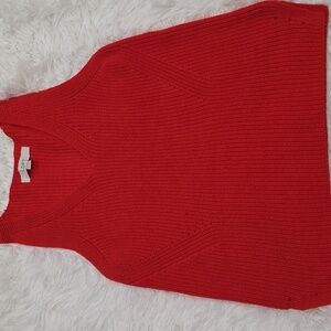 Loft Orange Knit Sleeveless Top. Size XS